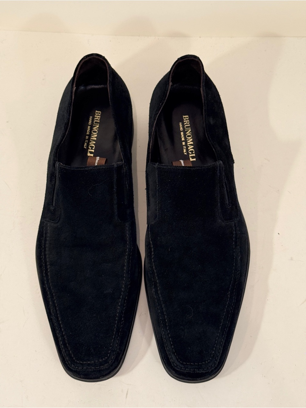Bruno Magli Men’s 13 M Black Suede Slip On Dress Loafers Handmade Italy